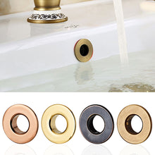 Load image into Gallery viewer, Replacement Copper Overflow Cover Basin Bathtub Overflow Outlet Decoration Cover Faucet Sink Silver Gold Black Brass Cover with Six-feet Ring
