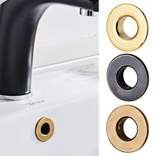 Load image into Gallery viewer, Replacement Copper Overflow Cover Basin Bathtub Overflow Outlet Decoration Cover Faucet Sink Silver Gold Black Brass Cover with Six-feet Ring
