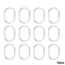 Load image into Gallery viewer, 12pcs/set Clear Shower Curtain Hooks Bathroom Curtain Replacement Plastic Rings Pole Rail Guide Hanger Household Bathroom Products
