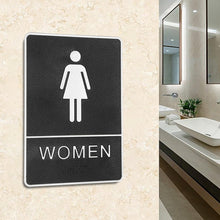 Load image into Gallery viewer, Bathroom Acrylic Label Self-adhesive Wall Mounted Toilet Guide Sticker WC Washroom Sign Mark Office Mall Removable Sticker

