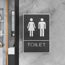 Load image into Gallery viewer, Bathroom Acrylic Label Self-adhesive Wall Mounted Toilet Guide Sticker WC Washroom Sign Mark Office Mall Removable Sticker
