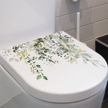 Load image into Gallery viewer, Green Plants Leaves Toilet Lid Stickers Self-ashesive Toilet Decoration Sticker Bathroom Waterproof Toilet Cover Decor Decal Sticker
