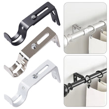 Load image into Gallery viewer, 2pcs Curtain Rod Bracket Adjustable Curtain Rod Installation Holders Universal Curtain Pole Rack Curtain Accessories
