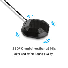 Load image into Gallery viewer, Portable 3.5mm Plug Conference Microphone 360° Omnidirectional Condenser PC Mic Plug &amp; Play Small Microphone for PC Laptop
