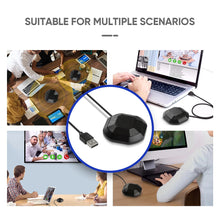 Load image into Gallery viewer, Portable 3.5mm Plug Conference Microphone 360° Omnidirectional Condenser PC Mic Plug &amp; Play Small Microphone for PC Laptop
