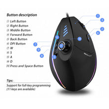 Load image into Gallery viewer, Vertical Gaming Mouse Programmable USB Wired RGB Optical Mouse 11 Buttons 10000 DPI Adjustable Ergonomic Gamer Mice
