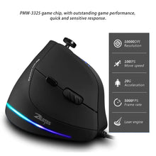 Load image into Gallery viewer, Vertical Gaming Mouse Programmable USB Wired RGB Optical Mouse 11 Buttons 10000 DPI Adjustable Ergonomic Gamer Mice
