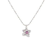 Load image into Gallery viewer, Pink Zircon Star Pendant Necklace Temperamental Sweet Alloy Collar Chain Necklace Versatile Jewelry for Women
