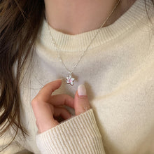 Load image into Gallery viewer, Pink Zircon Star Pendant Necklace Temperamental Sweet Alloy Collar Chain Necklace Versatile Jewelry for Women
