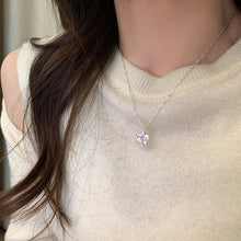Load image into Gallery viewer, Pink Zircon Star Pendant Necklace Temperamental Sweet Alloy Collar Chain Necklace Versatile Jewelry for Women
