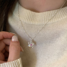 Load image into Gallery viewer, Pink Zircon Star Pendant Necklace Temperamental Sweet Alloy Collar Chain Necklace Versatile Jewelry for Women
