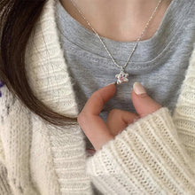 Load image into Gallery viewer, Pink Zircon Star Pendant Necklace Temperamental Sweet Alloy Collar Chain Necklace Versatile Jewelry for Women
