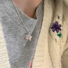 Load image into Gallery viewer, Pink Zircon Star Pendant Necklace Temperamental Sweet Alloy Collar Chain Necklace Versatile Jewelry for Women
