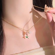 Load image into Gallery viewer, Tulip Pearl Pendant Necklace Temperamental Niche Alloy Collar Chain Necklace Women Fashionable Jewelry Accessory

