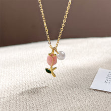 Load image into Gallery viewer, Tulip Pearl Pendant Necklace Temperamental Niche Alloy Collar Chain Necklace Women Fashionable Jewelry Accessory
