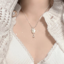Load image into Gallery viewer, Silver Five Pointed Star Shell Pearl Pendant Necklace Niche Versatile Alloy Collar Chain Necklace Women Jewelry
