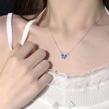 Load image into Gallery viewer, Gradient Blue Butterfly Pendant Necklace Versatile Simple Alloy Clavicular Chain Necklace Women Jewelry

