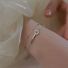 Load image into Gallery viewer, Simple Double Layer Ring Bracelet Temperamental Versatile Alloy Silvery Bracelet Women Hand Jewelry Accessory
