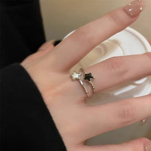 Load image into Gallery viewer, Star Letter Zircon Ring Opening Adjustable Alloy Simple Ring Fashionable Personalized Women Jewelry Accessory
