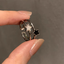 Load image into Gallery viewer, Star Letter Zircon Ring Opening Adjustable Alloy Simple Ring Fashionable Personalized Women Jewelry Accessory
