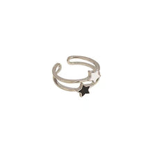 Load image into Gallery viewer, Star Letter Zircon Ring Opening Adjustable Alloy Simple Ring Fashionable Personalized Women Jewelry Accessory
