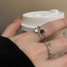 Load image into Gallery viewer, Star Letter Zircon Ring Opening Adjustable Alloy Simple Ring Fashionable Personalized Women Jewelry Accessory
