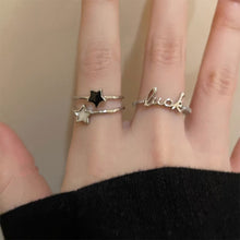 Load image into Gallery viewer, Star Letter Zircon Ring Opening Adjustable Alloy Simple Ring Fashionable Personalized Women Jewelry Accessory
