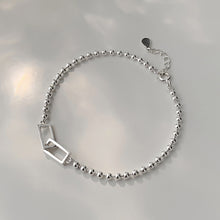 Load image into Gallery viewer, Geometric Square Interlocking Round Bead Bracelet Fashionable Personalized Alloy Bracelet Hand Jewelry for Women
