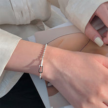 Load image into Gallery viewer, Geometric Square Interlocking Round Bead Bracelet Fashionable Personalized Alloy Bracelet Hand Jewelry for Women
