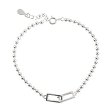 Load image into Gallery viewer, Geometric Square Interlocking Round Bead Bracelet Fashionable Personalized Alloy Bracelet Hand Jewelry for Women
