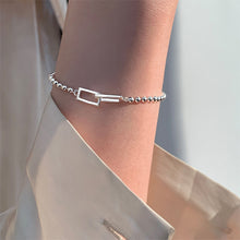 Load image into Gallery viewer, Geometric Square Interlocking Round Bead Bracelet Fashionable Personalized Alloy Bracelet Hand Jewelry for Women
