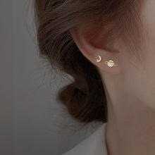 Load image into Gallery viewer, Asymmetric Moon Planet Zircon Earrings Temperamental Personalized Alloy Earrings Ear Studs Exquisite Ear Jewelry
