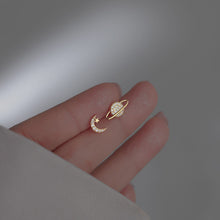 Load image into Gallery viewer, Asymmetric Moon Planet Zircon Earrings Temperamental Personalized Alloy Earrings Ear Studs Exquisite Ear Jewelry
