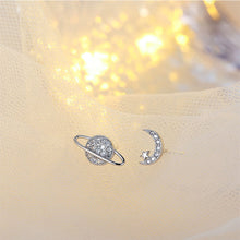 Load image into Gallery viewer, Asymmetric Moon Planet Zircon Earrings Temperamental Personalized Alloy Earrings Ear Studs Exquisite Ear Jewelry
