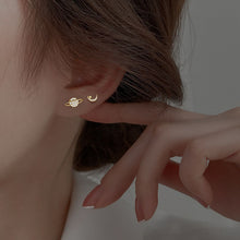 Load image into Gallery viewer, Asymmetric Moon Planet Zircon Earrings Temperamental Personalized Alloy Earrings Ear Studs Exquisite Ear Jewelry
