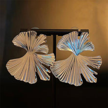 Load image into Gallery viewer, Exaggerated Texture Metal Style Ginkgo Leaf Earrings Personalized Folded Leaf Alloy Earrings Ear Studs Ear Jewelry
