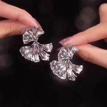 Load image into Gallery viewer, Exaggerated Texture Metal Style Ginkgo Leaf Earrings Personalized Folded Leaf Alloy Earrings Ear Studs Ear Jewelry
