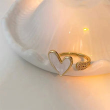 Load image into Gallery viewer, Heart-shaped Oil Dripping Ring Opening Adjustable Alloy Ring Fashionable Personalized Women Jewelry
