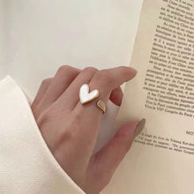 Load image into Gallery viewer, Heart-shaped Oil Dripping Ring Opening Adjustable Alloy Ring Fashionable Personalized Women Jewelry
