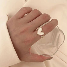 Load image into Gallery viewer, Heart-shaped Oil Dripping Ring Opening Adjustable Alloy Ring Fashionable Personalized Women Jewelry

