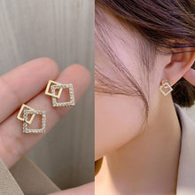 Load image into Gallery viewer, Square Zircon Geometry Earrings Simple Exquisite Alloy Earrings Ear Studs Women Versatile Ear Jewelry
