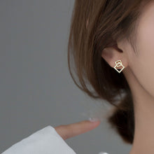 Load image into Gallery viewer, Square Zircon Geometry Earrings Simple Exquisite Alloy Earrings Ear Studs Women Versatile Ear Jewelry
