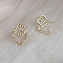 Load image into Gallery viewer, Square Zircon Geometry Earrings Simple Exquisite Alloy Earrings Ear Studs Women Versatile Ear Jewelry
