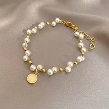 Load image into Gallery viewer, Vintage Niche Wrapped Pearl Bracelet Temperamental Alloy Beaded Human Figure Pendant Bracelet Hand Jewelry
