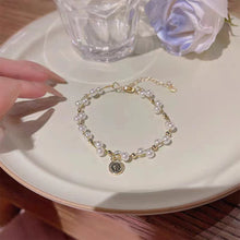 Load image into Gallery viewer, Vintage Niche Wrapped Pearl Bracelet Temperamental Alloy Beaded Human Figure Pendant Bracelet Hand Jewelry
