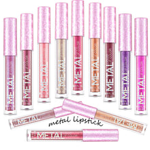 Load image into Gallery viewer, Metallic Liquid Lipstick Lip Gloss Non-stick Cup Pearl Gloss Makeup Lip Gloss Waterproof Long Lasting Gold Flash Liquid Lipstick
