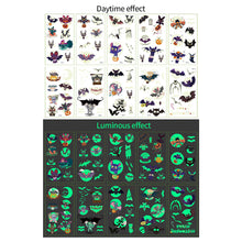 Load image into Gallery viewer, 10pcs Luminous Kids Temporary Tattoo Sticker Fake Christmas Flash Waterproof Small Body Cartoon Christmas Children Tattoo Sticker
