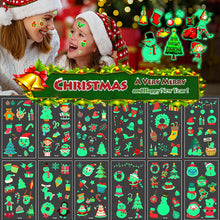 Load image into Gallery viewer, 10pcs Luminous Kids Temporary Tattoo Sticker Fake Christmas Flash Waterproof Small Body Cartoon Christmas Children Tattoo Sticker
