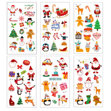 Load image into Gallery viewer, 10pcs Colorful Christmas Tattoo Sticker Waterproof Holiday Party Party Party Children's Disposable Tattoo Sticker
