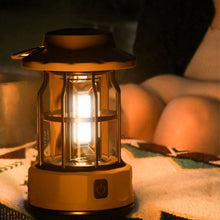 Load image into Gallery viewer, Retro Outdoor Warm Light Camp Light With Portable Hook 300 Lumens Camping Tent Light COB Atmosphere Light Battery Model
